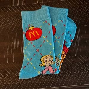 Blue Grinch Themed Socks